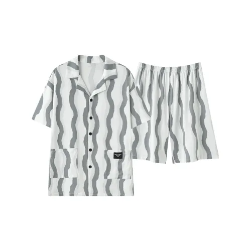 MIIOW Pajama Set Men's White Gray