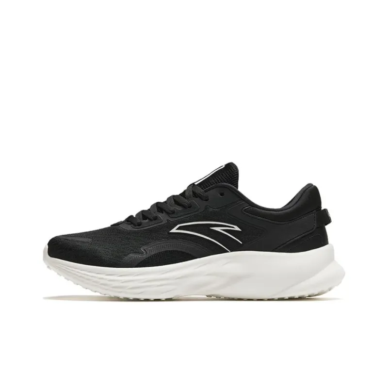 Anta Shock Absorbers With Slip Resistant Features Low Top Casual Running Shoes Women's Black White-0