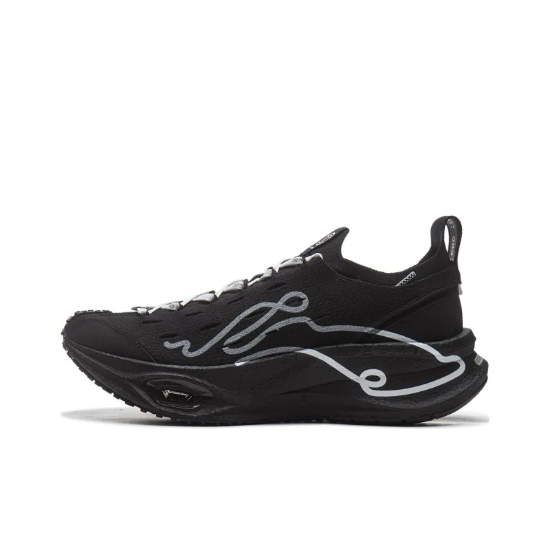LiNing Cushioning Anti Slip And Wear Resistant Low Top Casual Running Shoes Unisex Black-0