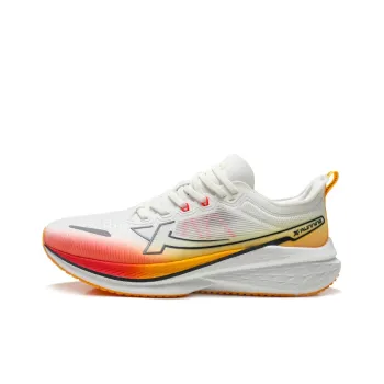XTEP Five point Speed 2.0 Cushioned Slip Resistant Low Top Casual Running Shoes Men's White Red