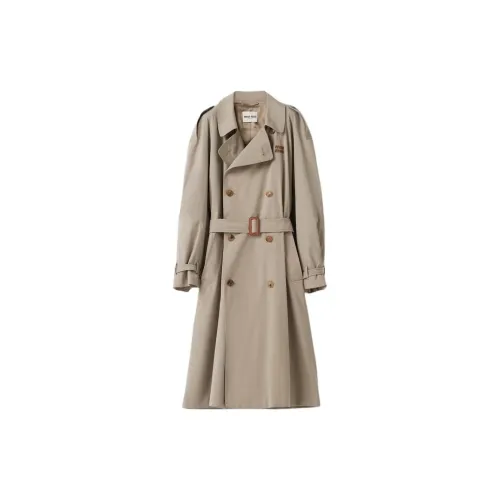 MIU MIU Trench Coat Women's Mud Gray