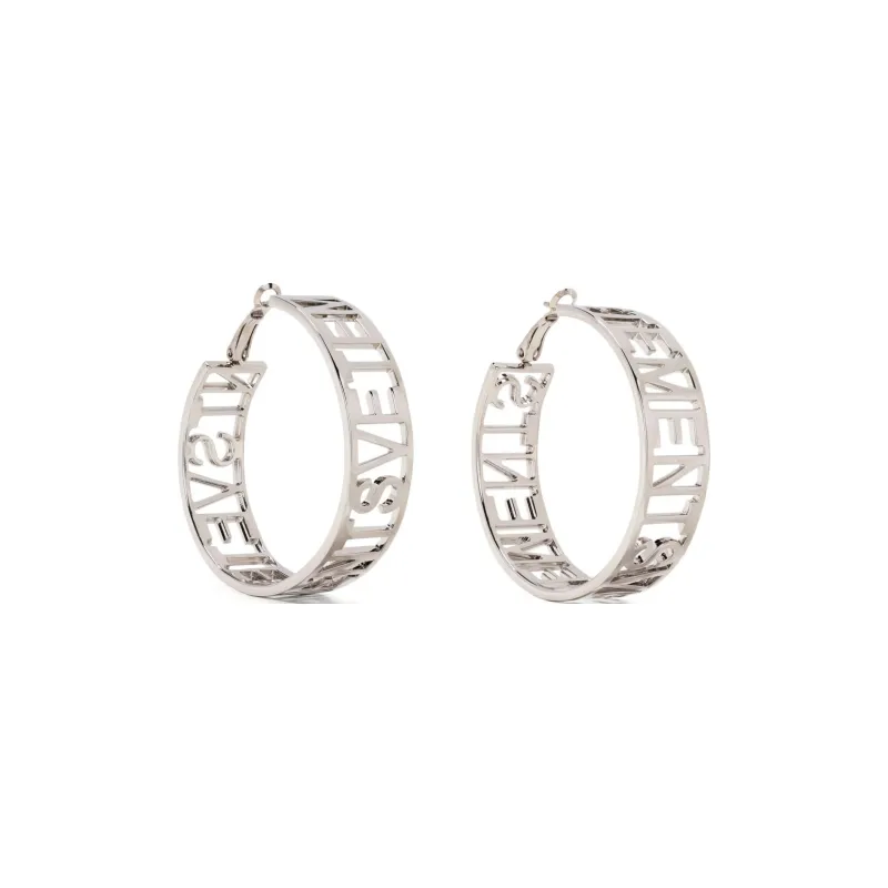 Vetements Logo Lettering Hoop Earrings-0