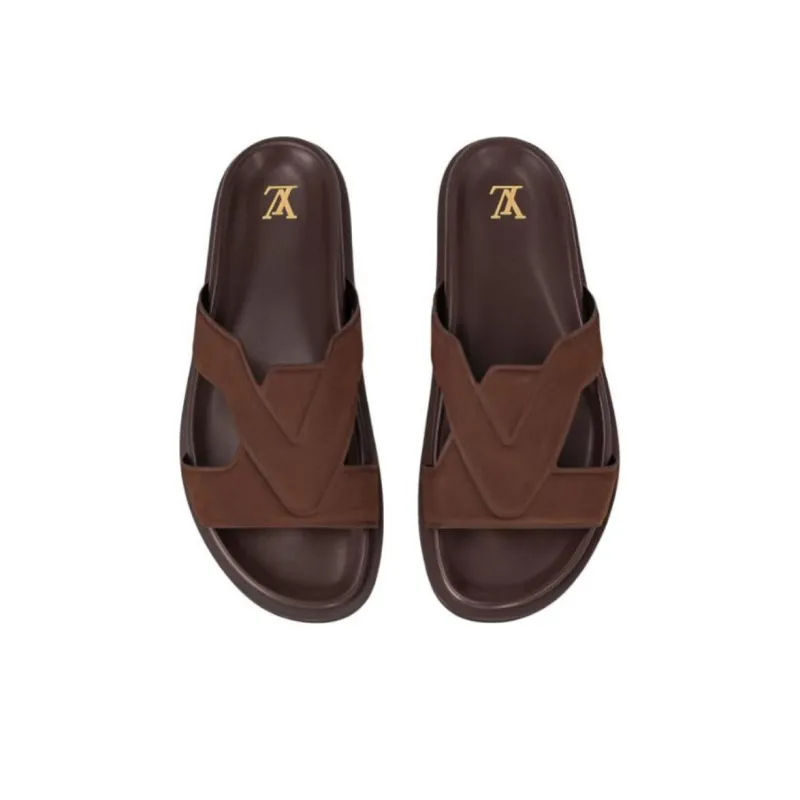 LOUIS VUITTON Oasis Slide Slippers Men's Brown-2