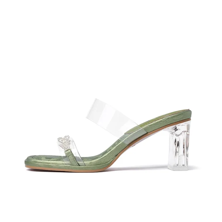 JOSINY Slide Slippers Women's Ecru, Light Pink, Green-3