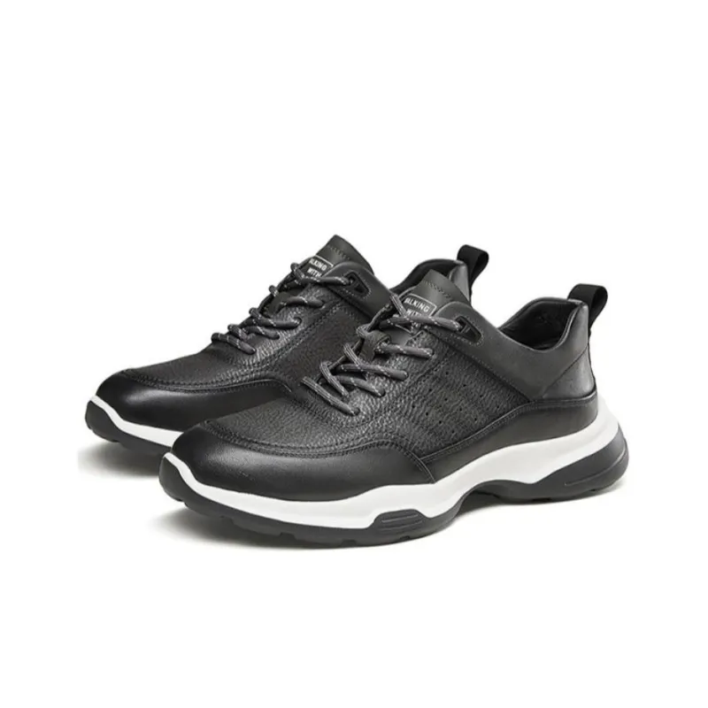 KANGNAI Casual Shoes Men Low Top Black/Gray-7