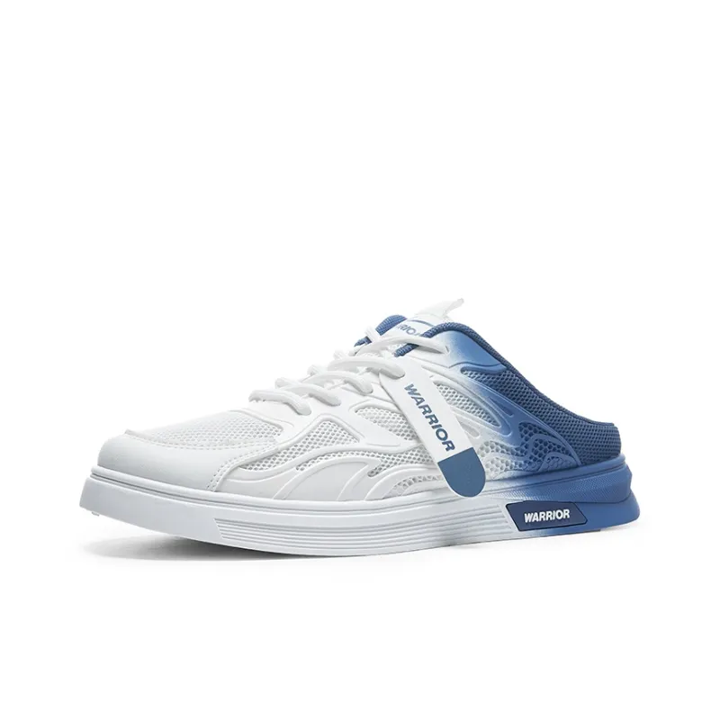 Warrior Cut Out Abrasion Resistant Closed Toe Slippers Men's White Blue-1
