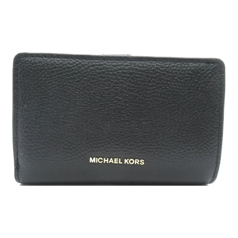 MICHAEL KORS Leather Wallet Medium Size Women's Black-3