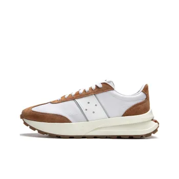 LiNing Cushioning Slip Resistant Low Top Casual Running Shoes Unisex White Brown