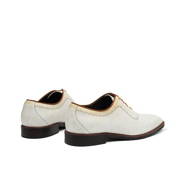 ASTON M.JAZZ Dress Shoes Men Low Top White/Brown-6