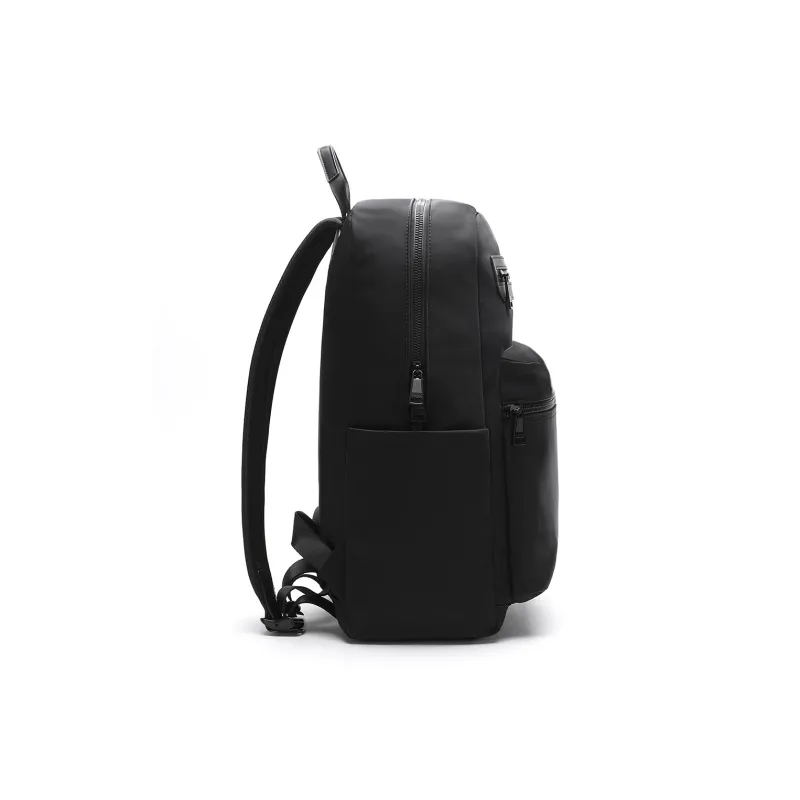 ELLE HOMME Fabric Synthetic Leather Backpack Large Size Men's Black-2