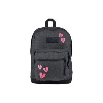 JanSport Suede Backpack Unisex Gray/Black With Red