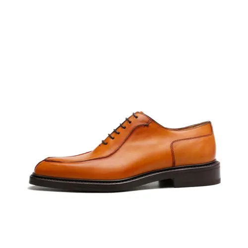 ZOTENO Dress Shoes Men Low-Top Yellow Brown