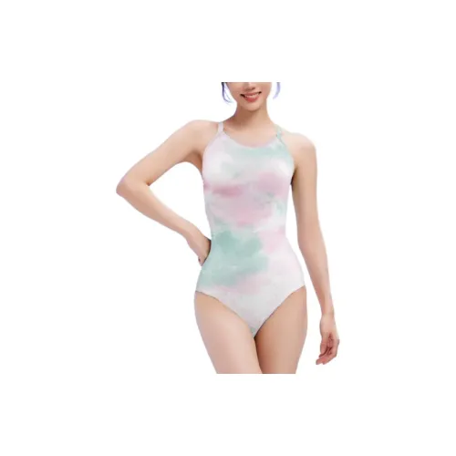 ZOKE One-Piece Swimsuits Women's Pink Green Floral