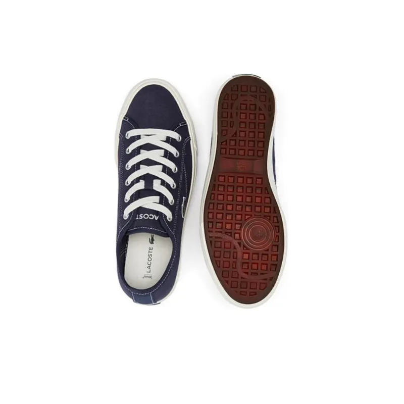 LACOSTE Low Top Canvas Shoes Men's Navy Blue-4