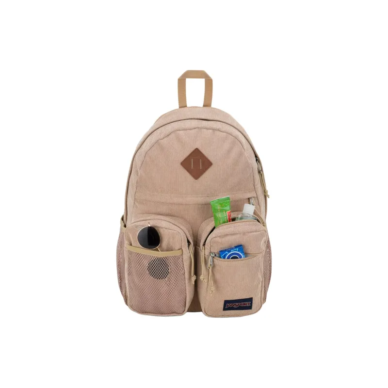 JanSport Polyester Backpack Unisex Lime Gray Corduroy-4