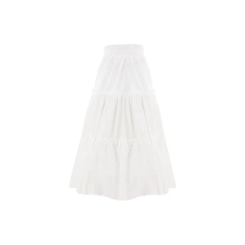 Juden Choi Casual Long Skirt Women's White-1