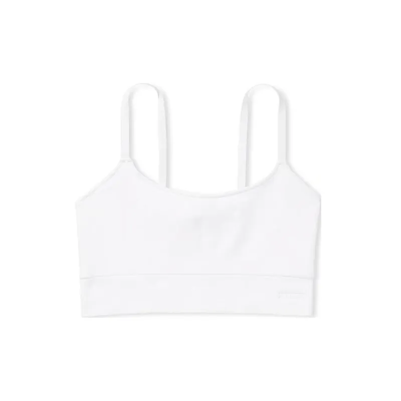 Victoria's Secret PINK SEAMLESS SCOOP SPORTS BRA/Optic White Bra Women's Optical White-0