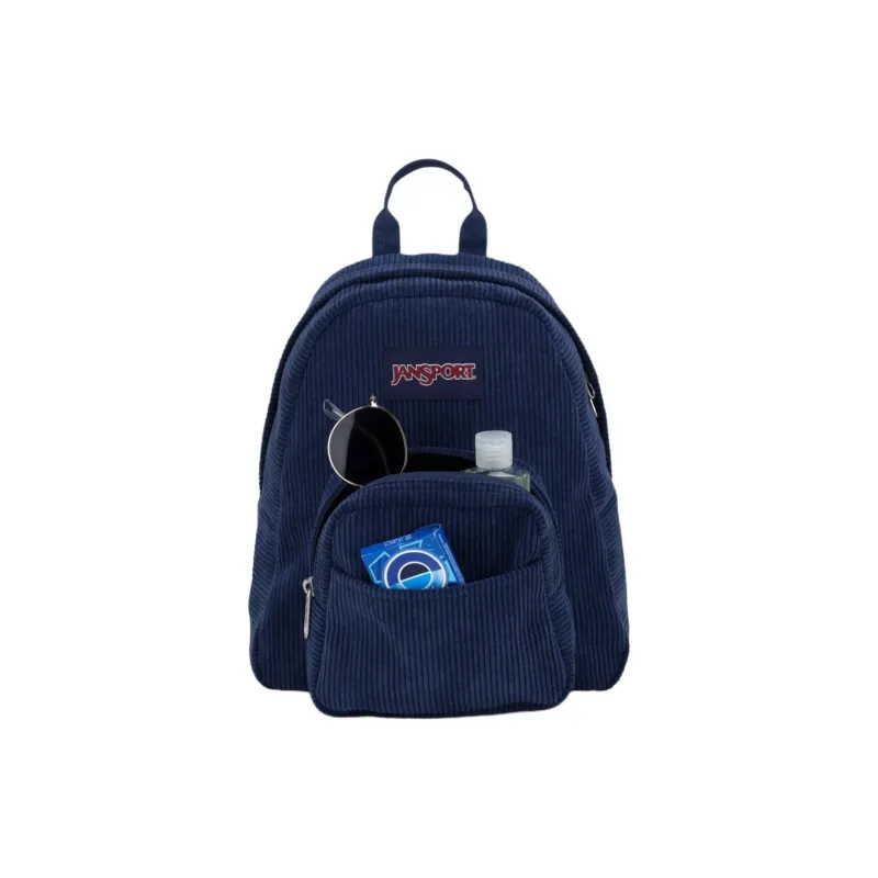 JanSport Recyclable Polyester Backpack Mini Unisex Marine Blue Corduroy Color-1
