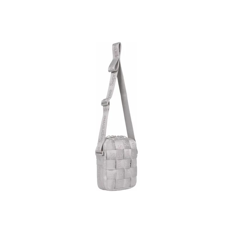 Supreme Jacquard Shoulder Bag, Crossbody Bag Regular Unisex Silver-4