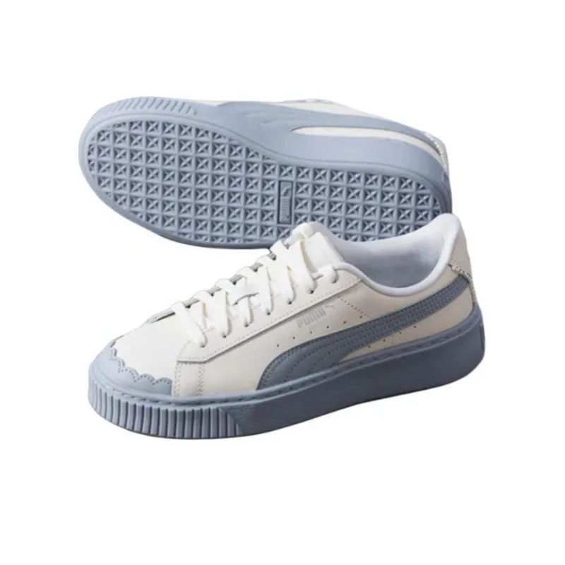 PUMA Basket Platform Shoes 'Pearl White Blue' Women's-4