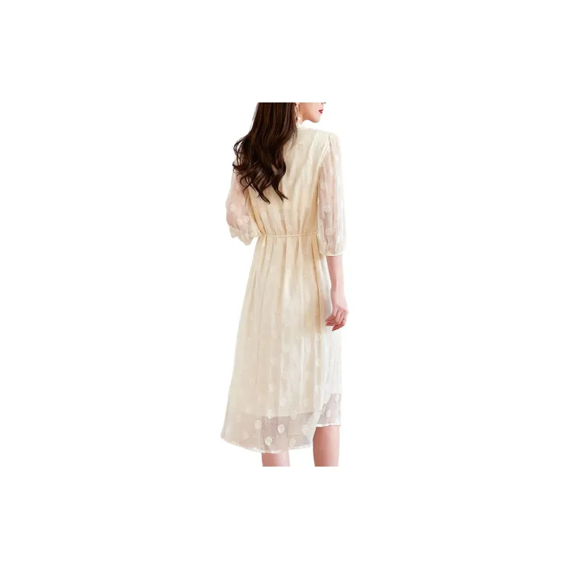 To The West Long Sleeved Dresses Women's Beige-1