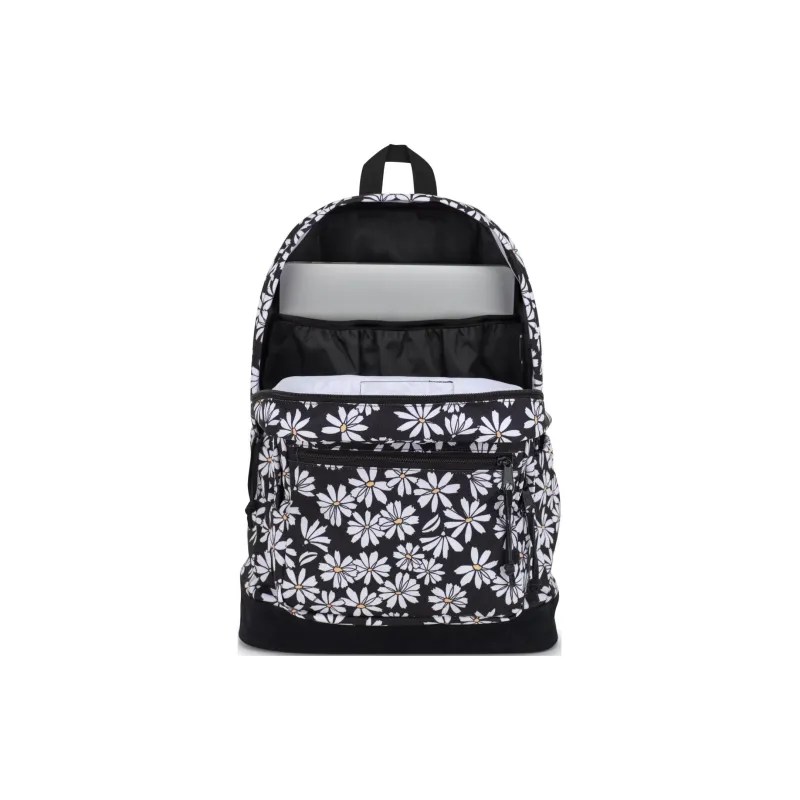 JanSport Suede Backpack Unisex Black & White-4