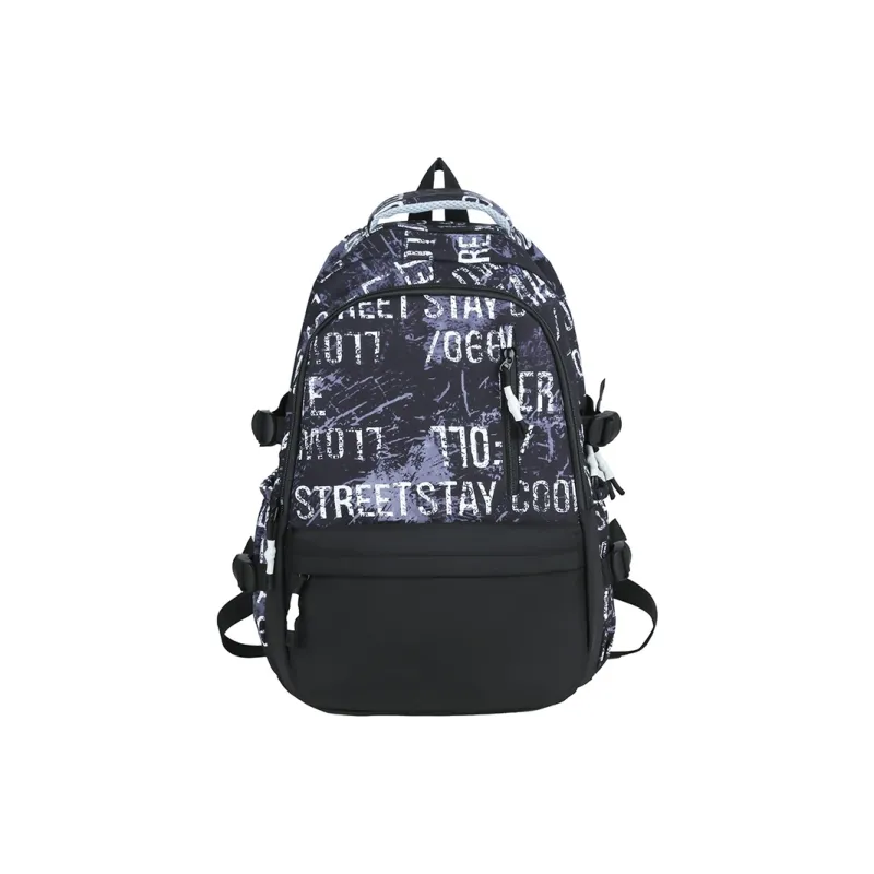 Alcohol Dragon Nylon Backpack Regular Unisex White/Black-6