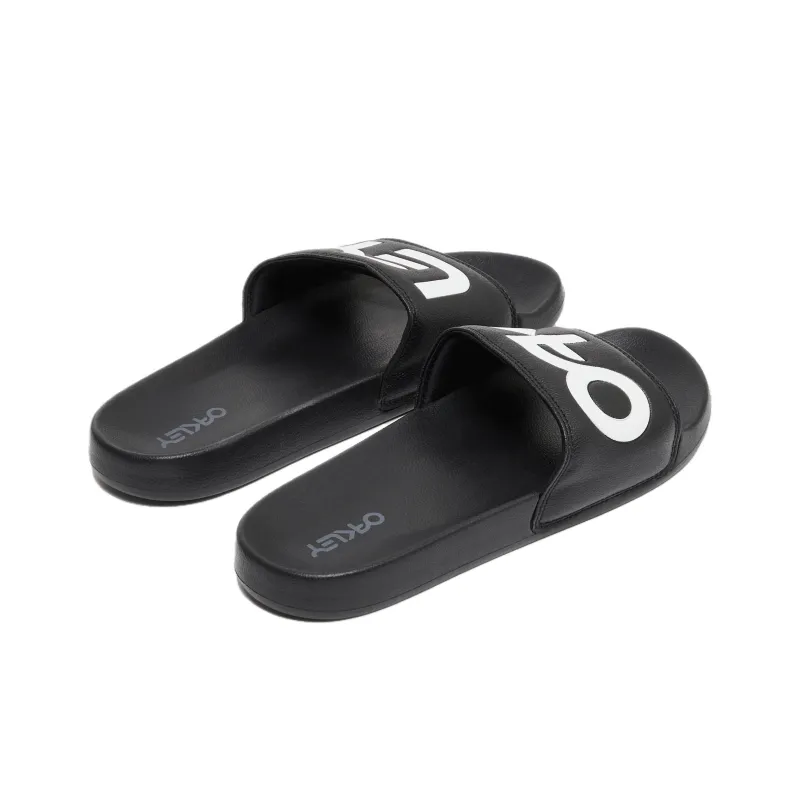 Oakley Slip Resistant Slide Slippers Men's Black White-3