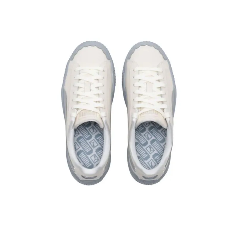 PUMA Basket Platform Shoes 'Pearl White Blue' Women's-2
