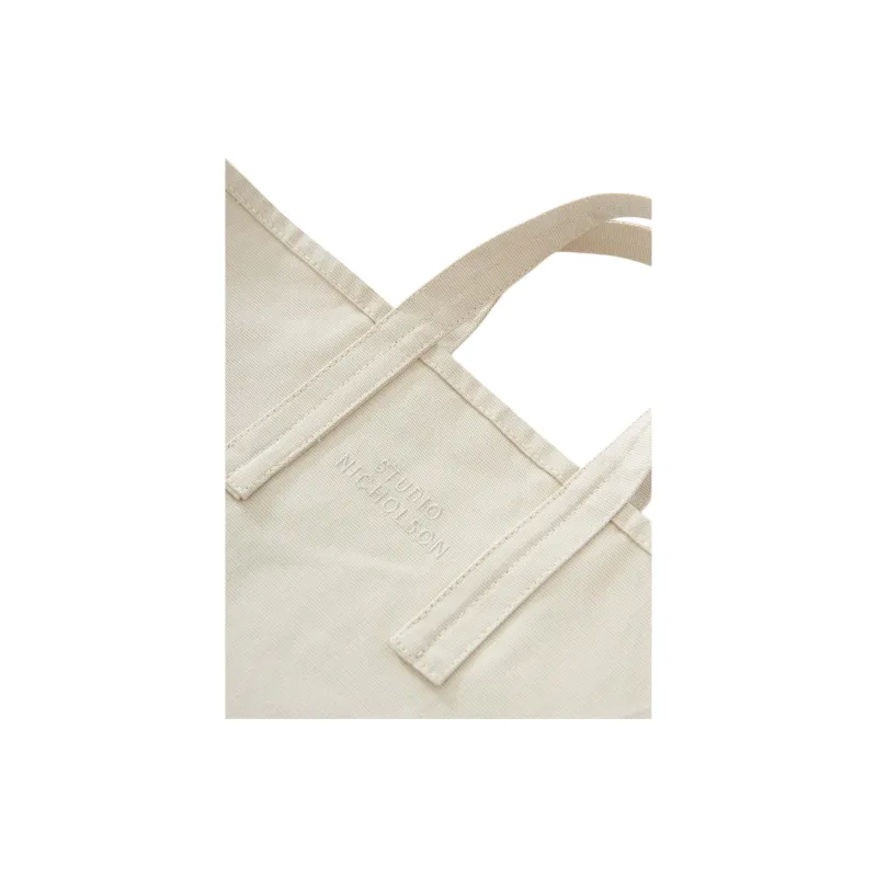STUDIO NICHOLSON Cotton Canvas Bag, Tote Bag, Shopping Bag, Shoulder Bag, Handbag Small Size Unisex Dove Color-3
