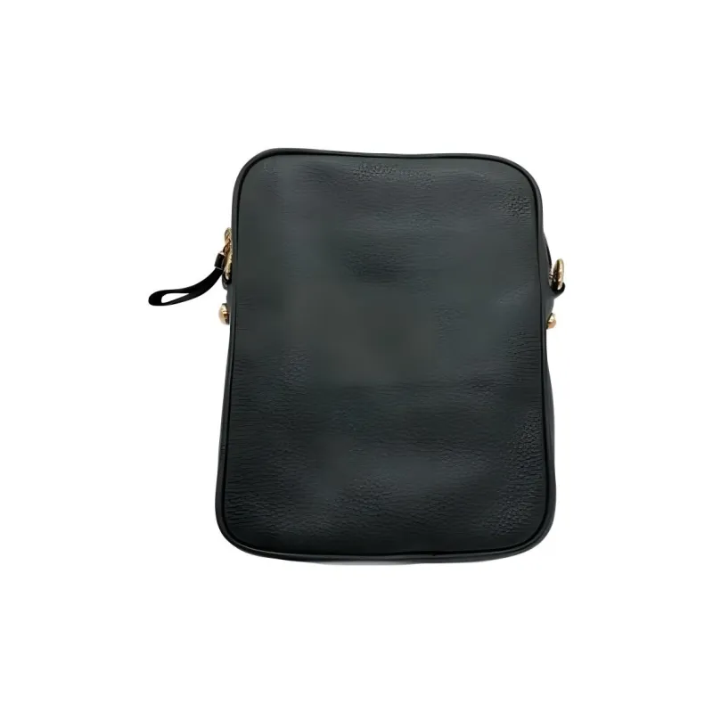 VERSACE Leather Shoulder Bag Crossbody Bag Men's Green-4