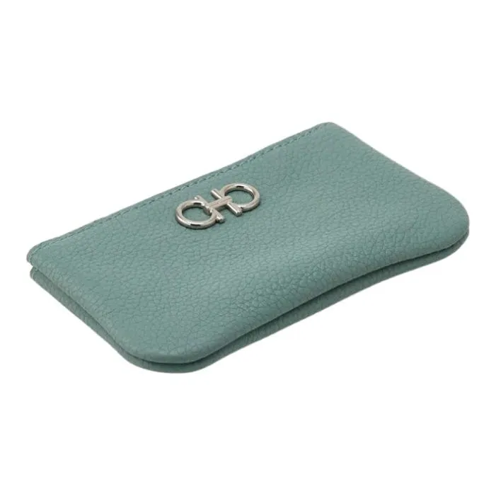 FERRAGAMO Leather Wallet Women's Green-1