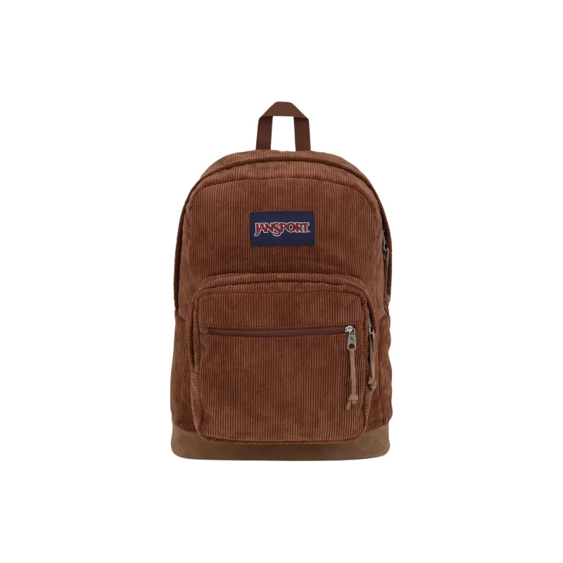 JanSport Suede Backpack Unisex Brown Corduroy-0