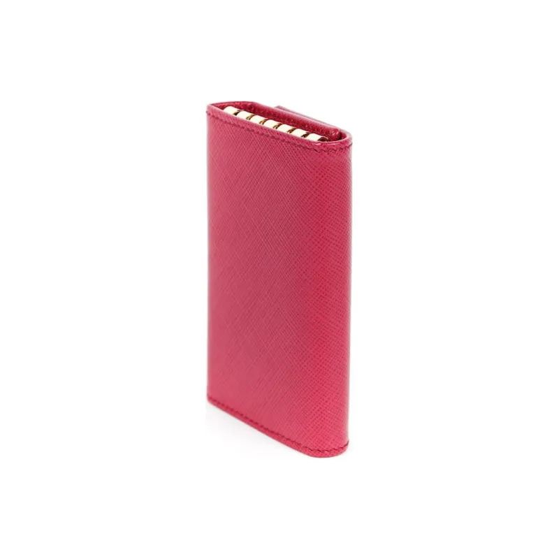 FERRAGAMO Saffiano Leather Key Pouch Women's Dark Pink-2