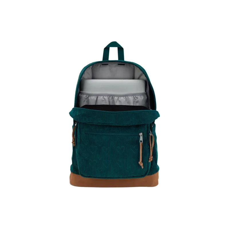 JanSport Suede Backpack Unisex Carved Heart-Shaped Green-5
