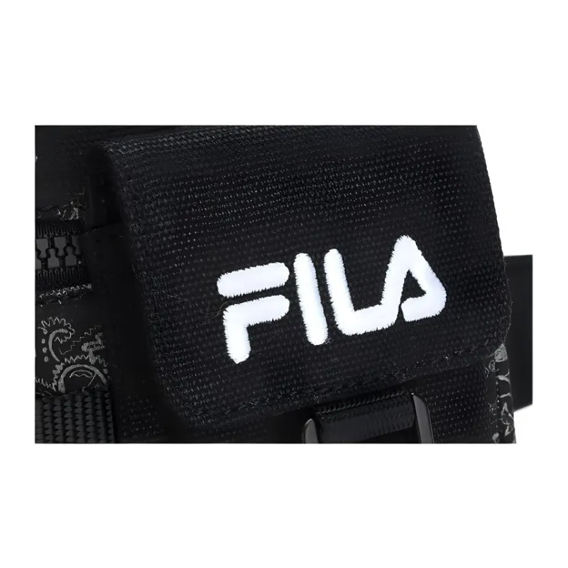 FILA FUSION Fabric Sports Urban Techwear Fanny Pack Monogram Shoulder Bag, Crossbody Bag Regular Unisex Pitch Black-3