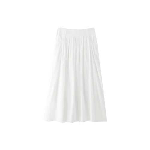 Famanxuan Casual Long Skirts Women's Morning Mist White