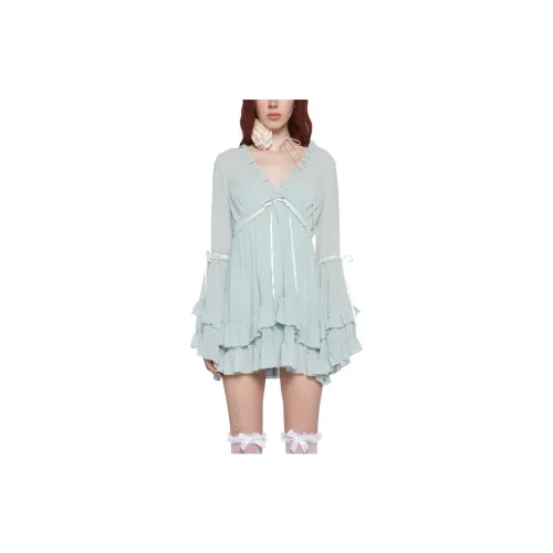 Dolls Kill Long-Sleeved Dresses Women's Sage Green