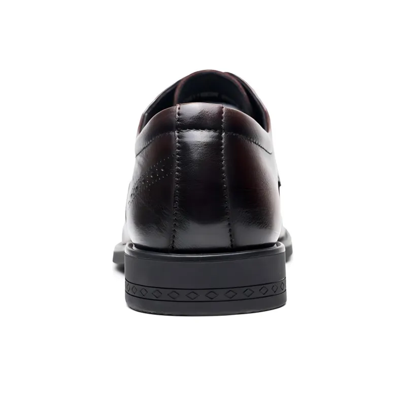 AOKANG Dress Shoes Men Low Top Black, Dark Brown-8