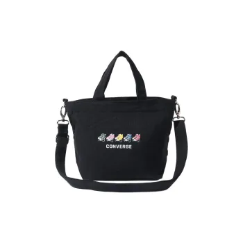 Converse Polyester With Cotton Tote Bag Shopping Bag Shoulder Bag Handbag Unisex Black/White