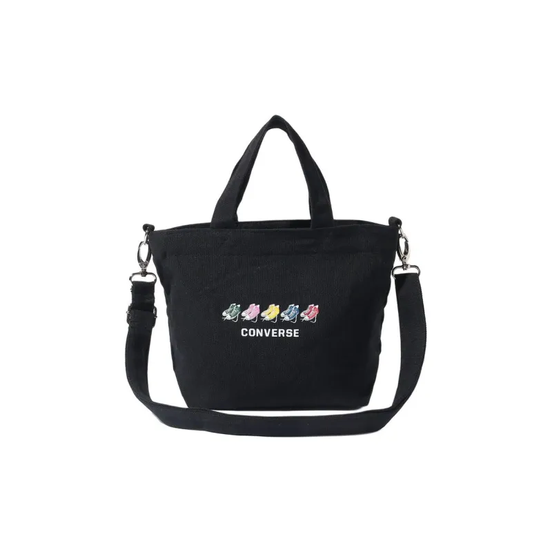 Converse Polyester With Cotton Tote Bag Shopping Bag Shoulder Bag Handbag Unisex Black/White-0