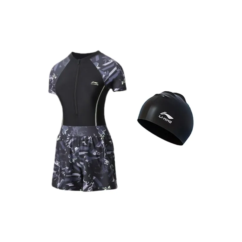 LiNing Swimming Sets Polyamide, Elastane, Polyester Seaside Beach Vacation With Pool Women's Black-2