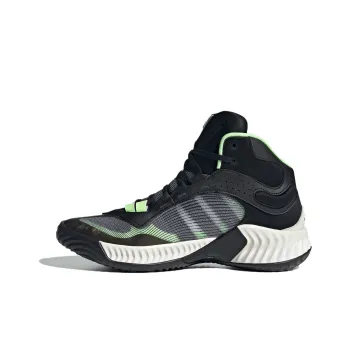 Adidas PRO VENTILATE Cushioned Slip Resistant Mid Top Basketball Shoes Unisex Black White Green