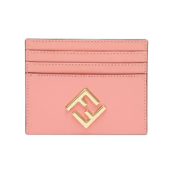FENDI Calfskin Card Holder Women's Pink