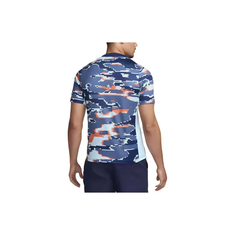 Nike T Shirts Men Blue With White Lettering-1