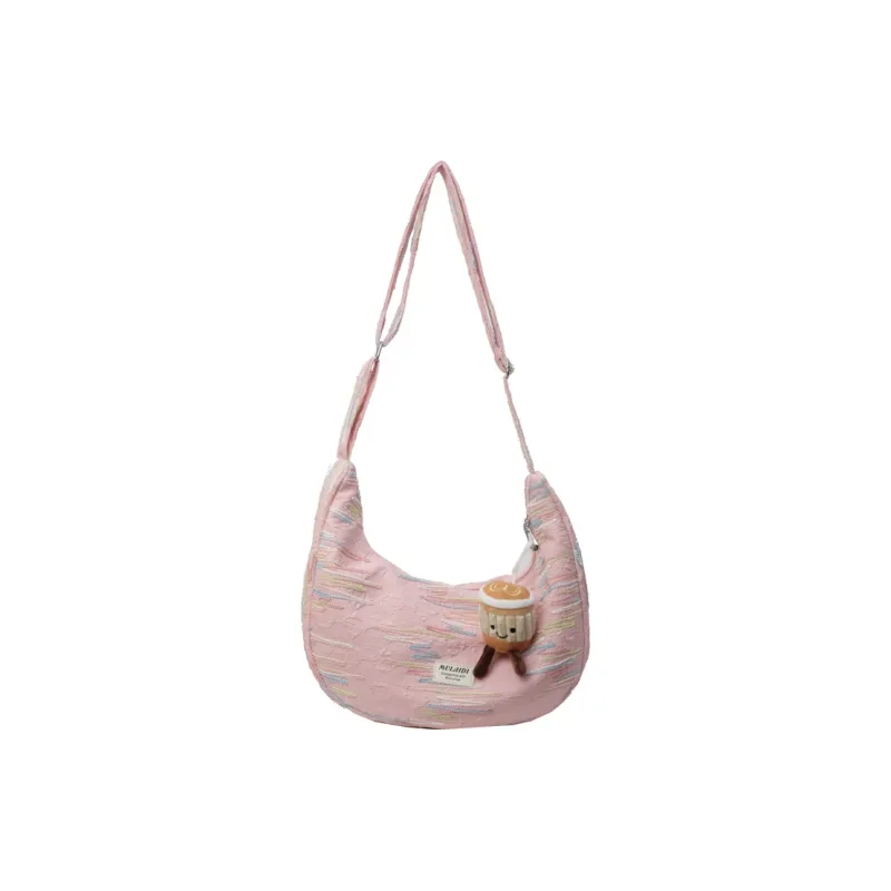 DCLOUD Nylon Fabric Sling Bag Crossbody Bag One Shoulder Dumpling Bag Women's Black/Ecru/Yellow/Pink-5