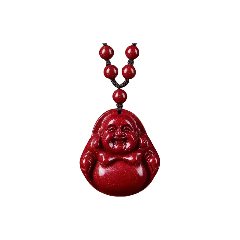 Lingxiang Yurun Reconstructed Cinnabar Jade Necklaces Unisex-8