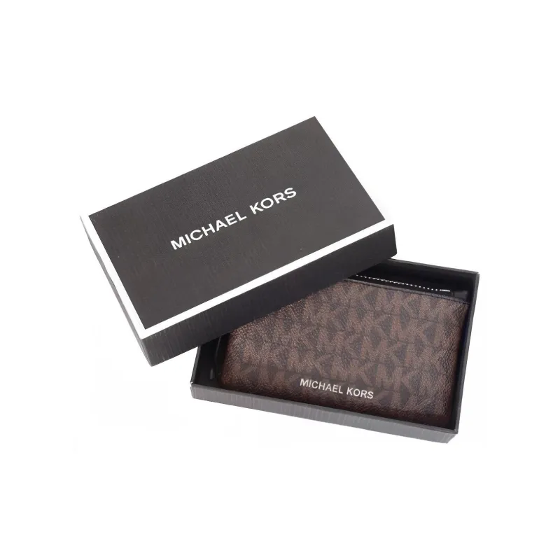MICHAEL KORS Coated Canvas Set Gift Box With Keychain And Coin Purse Men's Brown-2