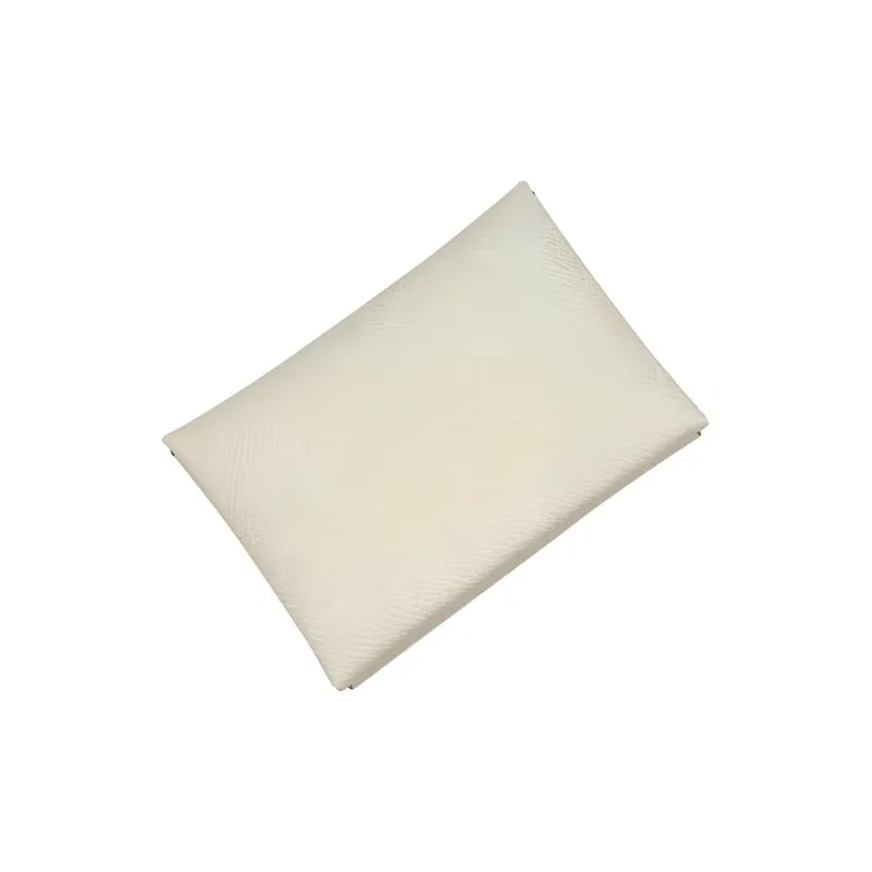 HERMES Leather Card Holder Mini Women's Ecru-1