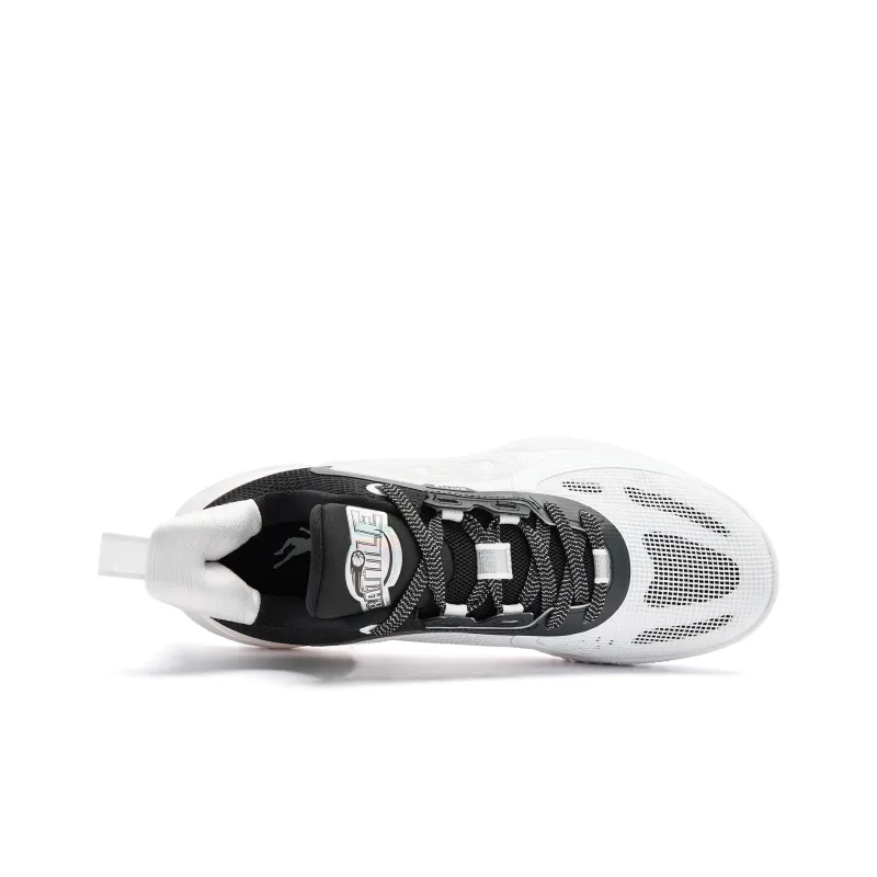 QIAODAN Cushioned Wear Resistant Slip Resistant Low Top Basketball Shoes Men's Jordan White Black-3